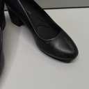 DREAM PAIRS Women's Pumps Low Chunky Block Heel Dress Shoes Closed Round Toe Comfortable Heels,Size 8.5,Black-Pu,SDPU2462W