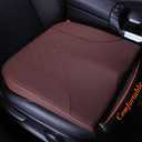 kingphenix Premium Car Seat Cushion, Memory Foam Driver Seat Cushion to Improve Driving View- Coccyx & Lower Back Pain Relief - Seat Cushion for Car, Truck, Office Chair (Leather Brown)