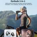 AI Translation Earbuds Real Time, 3-in-1 Translator Earbuds 150 Languages & Accents,language translation earbuds, fit iOS and Android, Open-Ear Clip-On Design Fit for Business Travel Learning(Black)