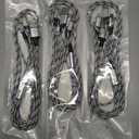 Multi Charging Cable, 5ft 3Pack Multi Charger Cable Nylon Braided Multiple USB Universal 3 in 1 Charging Cord Adapter with Type-C, Micro USB Port Connectors for Cell Phones and More