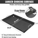 Full Size Griddle with Handles for Kitchen Aid 740-0781 720-0856, Flat Top Grill Insert Replacement for KitchenAid 730-0336D 720-0856V Nexgrill 720-0856 740-0781, Carbon Steel, Non-stick