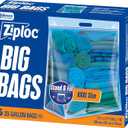 Ziploc Big Bags 20 Gallon XXXL, Reusable Large-Capacity Plastic Storage Bags, 6 count