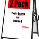 USCNC A Frame Sidewalk Sign 24x36 inches Sandwich Board Signs Outdoor Heavy Duty Double-Sided,including 2 Corrugated Boards 2 Anti-Glare for Business Indoor Outdoor (1PACK)