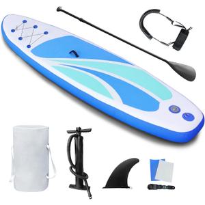 Inflatable Stand Up Paddle Board for Adult All Skill Levels- 10'x4" Ultra-Light SUP Paddleboard with Durable Non-Slip Deck and Paddle Board Accessories Fins, Paddle, Pump, Backpack, Leash