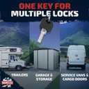 Vehiclex Keyed-Alike Puck Lock Set – Hidden-Shackle Security with Steel Pin – Weather-Resistant Aluminum Body & Brass Core – for Trailers, Sheds & Gates – 3 Pack, Black