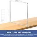 HBlife Acrylic Shelf Dividers for Closet Organization, 6 Pack Clear Sturdy Separate Closet Dividers for Shelves, Adjustable Purse Organizer for Sweater, Shirts, Handbags, Books in Bedroom and Kitchen