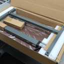 Vaunn Medical Pneumatic Adjustable Overbed Bedside Table with Wheels (Hospital and Home Use) (Black)