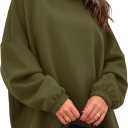 KIRUNDO Hoodies For Women 2026 Fall Fashion Hooded Oversized Sweatshirt Long Sleeve Fleece Pullover Trendy Winter Clothes (Medium, Army Green)