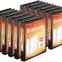 Cardinal Economy 3-Ring Binders, 1", Round Rings, Holds 225 Sheets, Clearvue Presentation View, Non-Stick, Black, Carton of 12