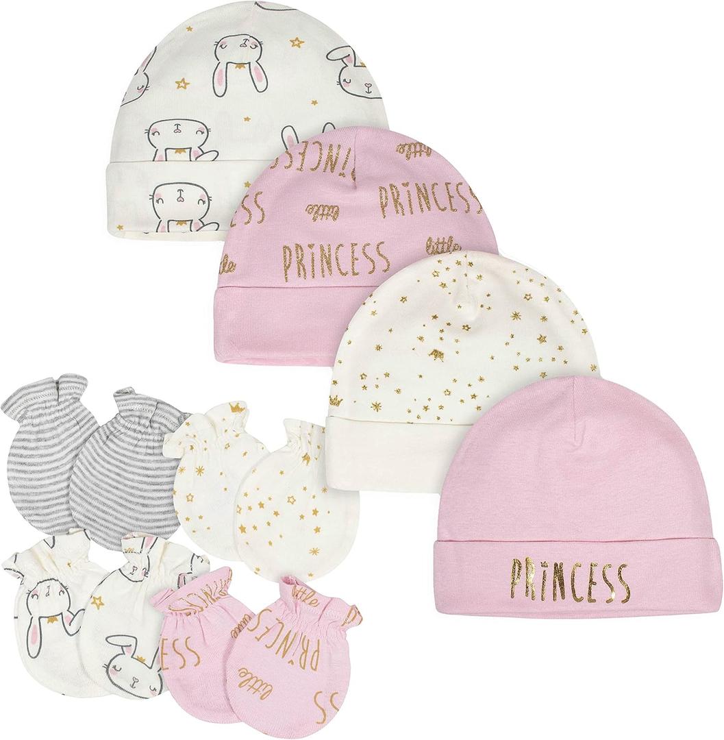 Gerber Baby Girls' Cap and Mitten Sets (0-3 Months, Pink Princess)