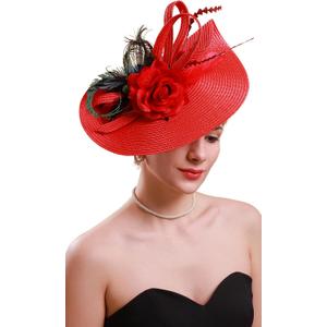 Tea Party Hats Fascinators for Women Derby Headpiece Peacock Feather Wedding Headware Bridal Headpiece