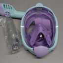 Greatever Snorkeling Gear for KidsIdeal Gifts of Kids Snorkel MaskFull Face Snorkel Mask Kids with Camera MountSafe Breathing for Enchanting Travel (A0-Cyan Purple)