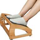 StrongTek Ergonomic Under Desk Footrest, 3 Adjustable Heights Wooden Office Footrest, Large Anti-Slip Surface, Improves Posture and Blood Circulation, up to 400lbs (Natural)