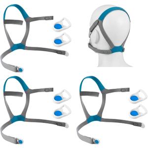 3 Pack Replacement F40 Headgear & 3 Pairs Magnetic Clips Compatible with ResMed AirFit F40 CPAP Mask, Adjustable Full Face Mask Headgear Strap with Enhanced Clips Accessories Supplies