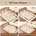 Dog Playpen, Expandable & Stackable Acrylic Dog Play Pen (White, 24", 1 Door+1 Panel)