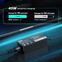 45W USB C Laptop Charger for HP Spectre X360 13 Elite X2 13-v010ca 13-v011dx 13-v039TU 13-v040TU Lenovo Duet 3i Yoga 910-13 910-13IKB 910-131KB 720-13IKB C630-13 C630-13Q50 Type-C Power Adaper Supply
