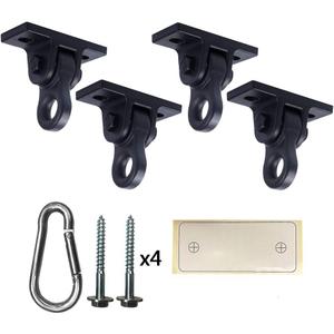 Heavy Duty Black Swing Hangers Screws Bolts Included Over 5000 Lb Capacity Playground Porch Yoga Seat Trapeze Wooden Sets Indoor Outdoor (4 Pack)