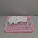 Dog Potty Tray Toilet 20"x14" Doggy Bathroom Dog Litter Box, Indoor Pee Pad Holder with 8pcs Training Pads, Puppy Pee Mesh Potty Training Tray with Secure Latch, Dog Potty Pan for Small Medium Puppies (Pink)