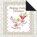 SkipTiger Christmas Bow Cocktail Mahjong Mat 31.5 x 31.5 In, Red Green Christmas Mahjong Mat for Table, Non-Slip Noise Reduction Game Table Cover Tablecloth for Card Poker Dominoes Dice and Board Game