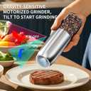 Electric Gravity Salt and Pepper Grinder Set Automatic Battery Powered Pepper Mill Shakers Kitchen Essentials Adjustable Larger Capacity With Led Practical Gifts For Housewarming Women Spice Grinder