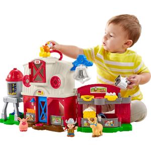 Fisher-Price Little People Toddler Learning Toy Caring for Animals Farm Playset with Smart Stages for Pretend Play Kids Ages 1+ years