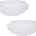 Aspen Creative 23608-02, 11" White Opal Mushroom Glass Shade For Ceiling Fixture, Fitter: 9-3/4", 11" D x 4" H, 2 Pack