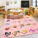 Bolacrom Kids Rugs for Playroom Educational Rug for Learn The ABC Alphabet, Soft Machine Washable Non-Slip Cute Carpet for Classroom Toddler Nursery Kids Room Decor Mat
