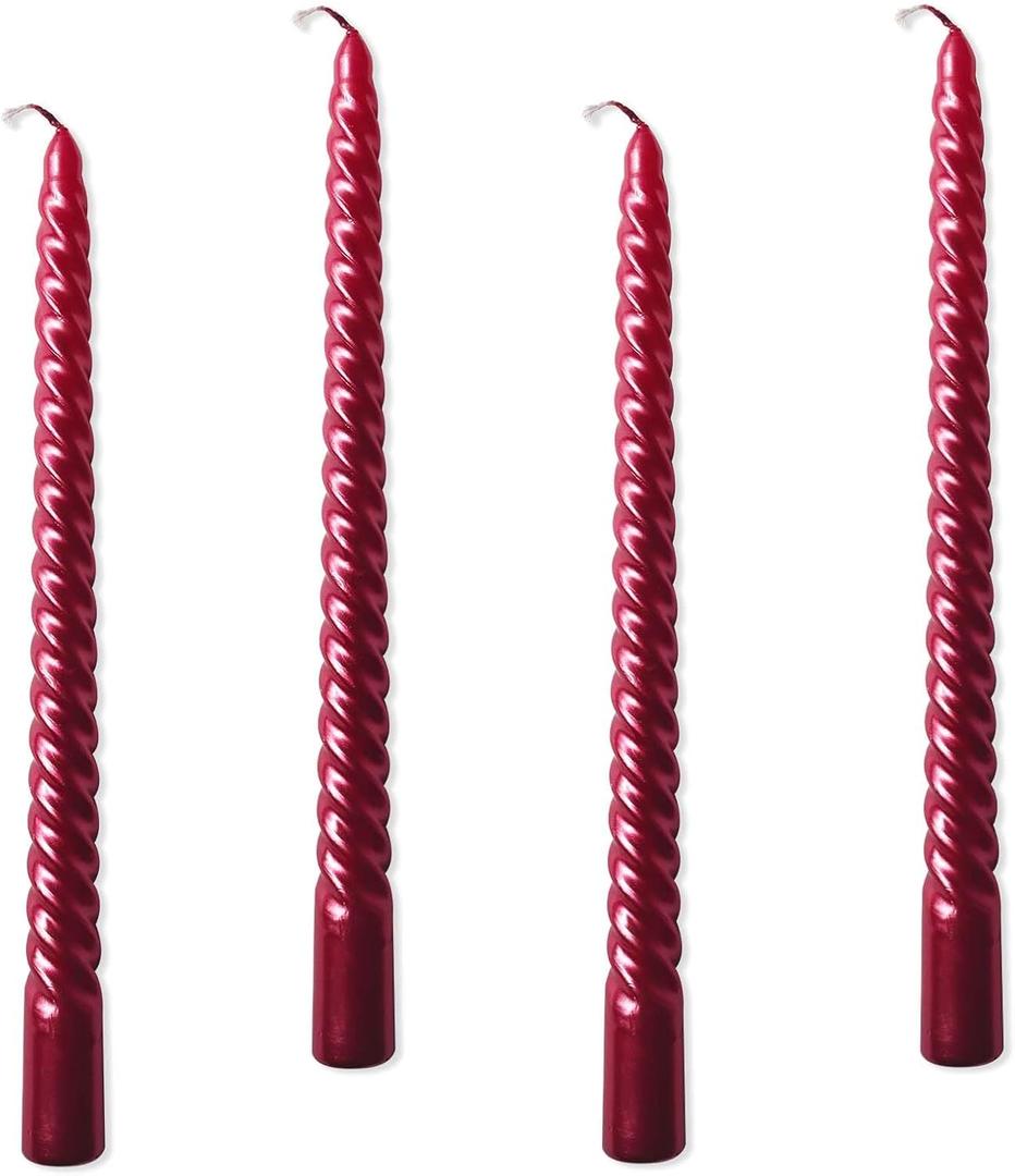 Kemladio Candle, 4pcs 10 inch Red Unscented Taper Candles, 8 Hrs Burn Time, Dinner, Halloween