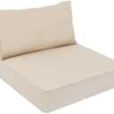 AAAAAcessories Outdoor Deep Seat Cushions, Waterproof, Fade-Resistant Patio Furniture Replacement Cushions, 25.5" x 25.5" x 5" + 25.5" x 13.5", Sandstone Beige
