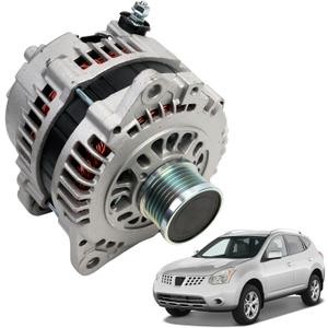 Alternator Compatible with Rogue 2008-2012, X-Trail 2005-2006, 12V 110A 6-Groove Clutch Pulley Clockwise, Replace# 23100AU400, 23100AU40D