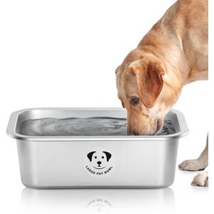 Stainless Steel Dog Bowls for Large Dogs, High Capacity Metal Dog Food Bowls, Food and Water Bowl for Larges, X-Large, and Big Dogs 1.25 Gallons