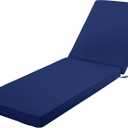 Chaise Lounge Cushion for Outdoor Furniture, Waterproof Fade and Tear Resistant Lounge Deck Chair Cushions for Patio Lawn Pool Resort Hotel, 80x26x3 Inch, Navy