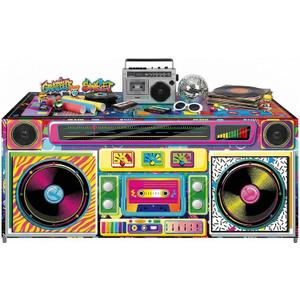 Peryiter 6 ft 80s 90s Radio Theme Party Tablecloth, 80s 90s Birthday Party Supplies Hip Hop Retro Backdrop Disco Decoration Vintage Radio Washable Fabric Polyester Rectangle Table Cover