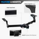 Trailer Hitch for Toyota RAV4 2006-2018, 2-Inch Receiver,Square Tube Frame, Black Class 3 Towing Hitch Kit Bike Rack
