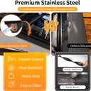 Stainless Steel Stove Gap Covers (2 Pack), Upgraded Version, Stove Gap Filler, Range Trim Kit for Kitchen Counter, Heat Resistant, Adjustable Length 13.8 to 27.5, Width1.3