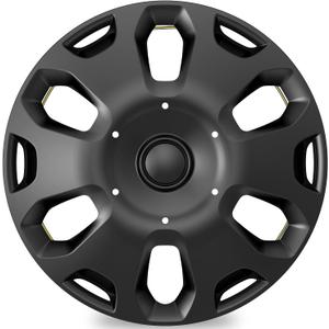 4-Pack Hubcaps Compatible with Ford - CEG/MTD Transit Connect 2010 2011 2012 2013, 15 inch 15" Steel Wheel, Wheel Covers Skins, Snap On Tire Cover Replacement (Black Color)