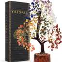 YATSKIA Chakra Crystal Tree - Handmade Healing Crystal Trees with 7 Chakra Stones - Decorative Tree of Life for Meditation, Feng Shui, and Home Decor - Unique Birthday Gifts for Women (Seven Chakra (Golden Wire))
