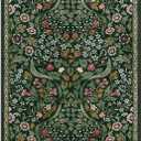 Lahome Claude Floral Hallway Runner, 2x6 Green Washable Runner Rug for Kitchen Non Slip, Soft Stain Resistant Long Carpet for Bathroom Entryway with Rubber Backing