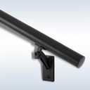 15 FT Handrails Kit for Indoor Outdoor Stairs，Modern Aluminum Handrail Set，1.4" Diameter Bar,Adjustable 304 Stainless Steel Brackets Included，Rust Free. (Matte Black, 15 FT)
