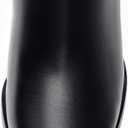 Coutgo Womens Knee High Boots Square Toe Chunky Block Heel Side Zipper Faux Suede Long Boots Fall Winter Shoes (8, Cool Black)