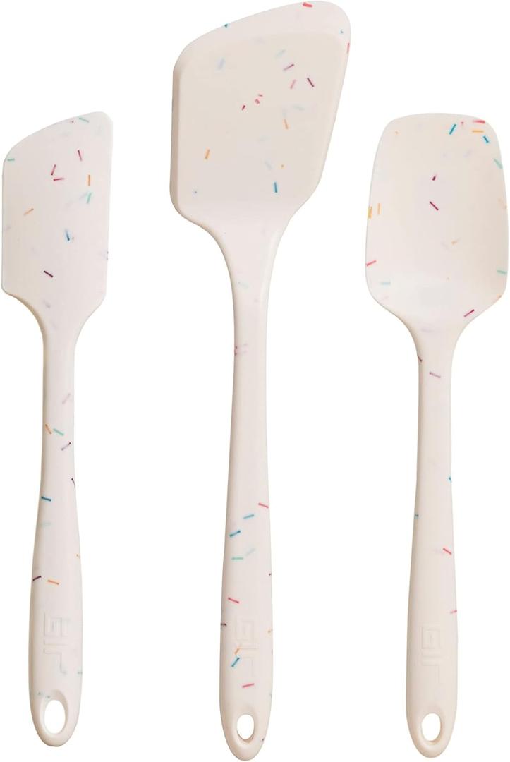 GIR: Get It Right 3 Piece Silicone Utensil Set - Spatula, Flip & Spoonula - Non-Stick - Heat Resistant - Dishwasher Safe - Baking Supplies - BPA & BPS Free - Sprinkles Silicone Spatula Set