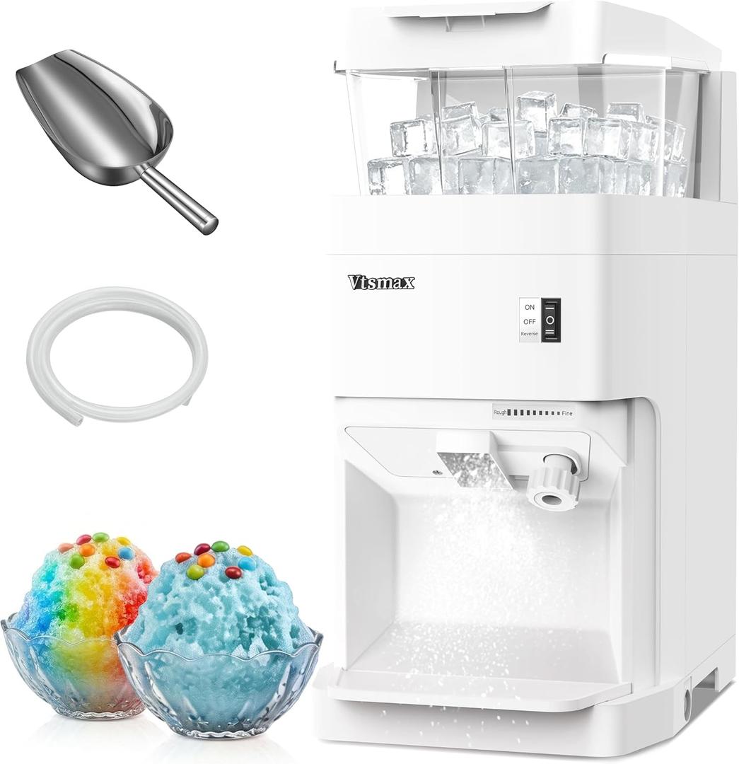 Electric Ice Shaver Machine, 300W Shaved Ice Machine, Thickness Adjustable Snow Cone Machine 881LBs/hr Rotate Speed & Strong Power for Home and Parties Events Snack Bar (6.9Qt)
