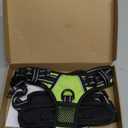 PHOEPET No Pull Dog Harness Medium Reflective Front Clip Vest with Handle,Adjustable 2 Metal Rings 3 Buckles,[Easy to Put on & Take Off](M, Green)