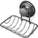 Bar Soap Holder for Shower Wall, Stainless Steel Strong Vacuum Suction Cup Shower Soap Dish, Rustproof Wall Mouted Square Soap Sponge Holder Tray for Bathroom & Kitchen Sink, 2 Pack, Graphite