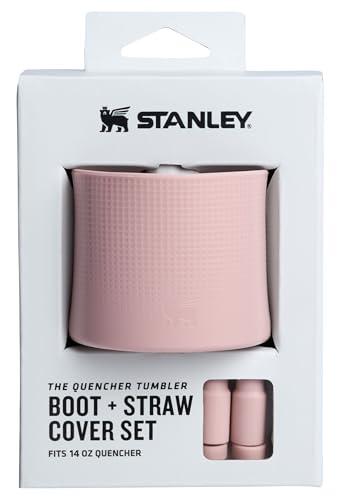 STANLEY Quencher Boot and Straw Cover Cap | Anti-Slip Silicone Protector for 14 oz Tumbler with Handle | Accessory Set for Stainless Steel Drinking Cup | BPA-Free | Pink Dusk