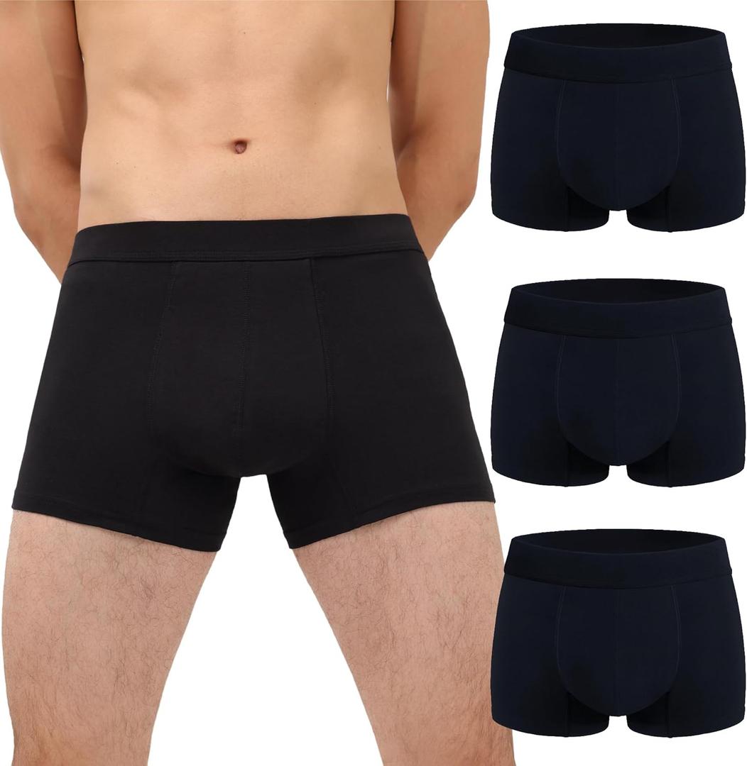 Mens Incontinence Underwear Adult Washable Bladder Control Brief 60 ML Absorbency Leak Proof Boxer Brief 3 Pack (Black Medium) Mens Incontinence Underwear Adult Washable Bladder Control Brief 60 ML Absorbency Leak Proof Boxer Brief 3 Pack (Black Medium)