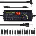 Universal Power Supply Adjustable AC to DC 3V ~ 24V Variable Switching AC/DC Adapter 5A 120W with LED Voltage Display and 5.5 x 2.5 mm 14 Tips for Household Electronics, DC Motor