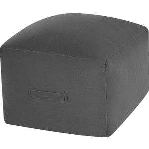 MeMoreCool Square Stuffed Pouf Ottoman Foot Rest, Floor Pouf Foot Stool with Foam Chunk Filling, Soft Stuffed Ottoman Footrest for Living Room, Dark Grey