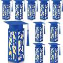 Tellingyou 9 Pcs Graduation Table Centerpieces Boxes 2025 Graduation Lantern Boxes with LED Light Small Cap Table Decorations Congrats School College Photo Props(Grad,Blue)