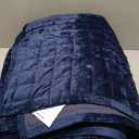 RECYCO Luxury Velvet Quilt Set King Size, Lightweight Velvet Comforter Set, Oversized Bedspread Coverlet Quilted Bedding Set, with 2 Matching Pillow Shams, for All Season, Navy Blue